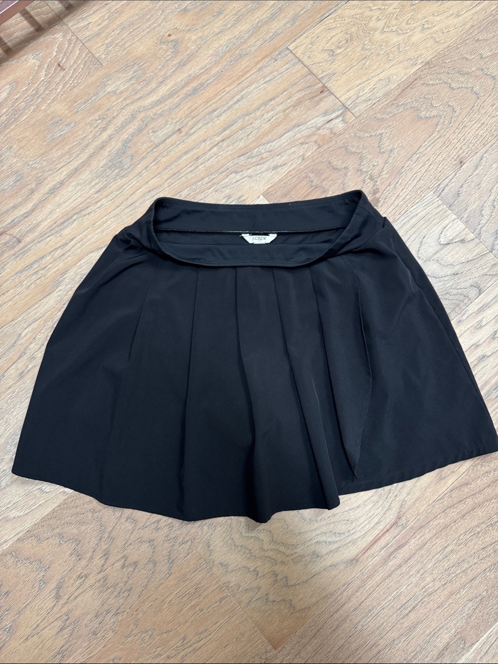 J Crew Black Pleated Mini Skirt